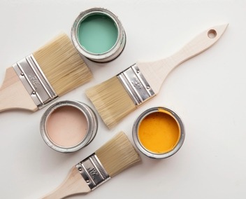 Brushes and Paint Cans